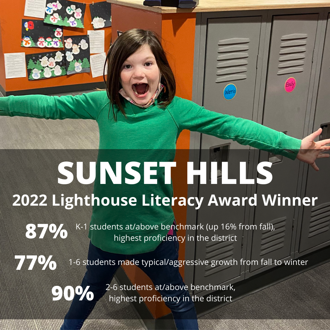 Congratulations to Sunset Hills, winners of the 2022 Lighthouse Literacy Award